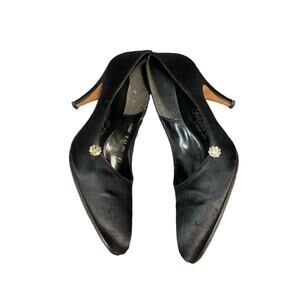 Saks Fifth Avenue Vintage Satin Pumps Heels Women's Size 7.5 NARROW